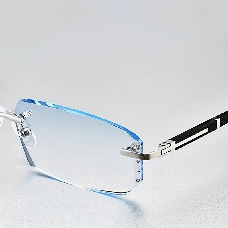 Rimless Rhinestone Photochromic Glasses with Anti-Blue Light for Daily Wear and Parties
