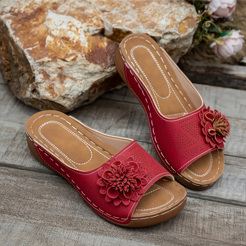 Women's Retro Slip-On Casual Shoes White Breathable Platform