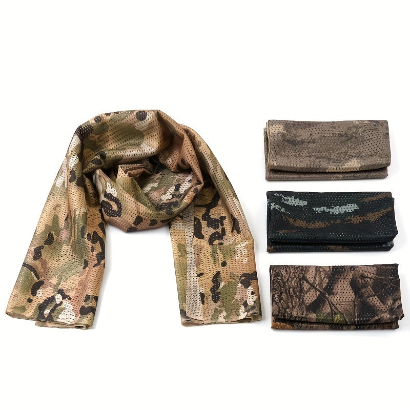 Pañuelo de cuello unisex con estampado de camuflaje, pequeño, cuadrado, ligero y transpirable para uso al aire libre