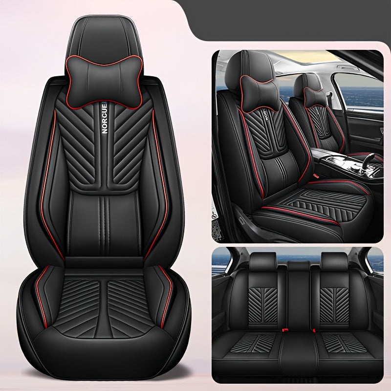 Universal PU Leather Car Seat Cover Set for All Vehicles Full Coverage