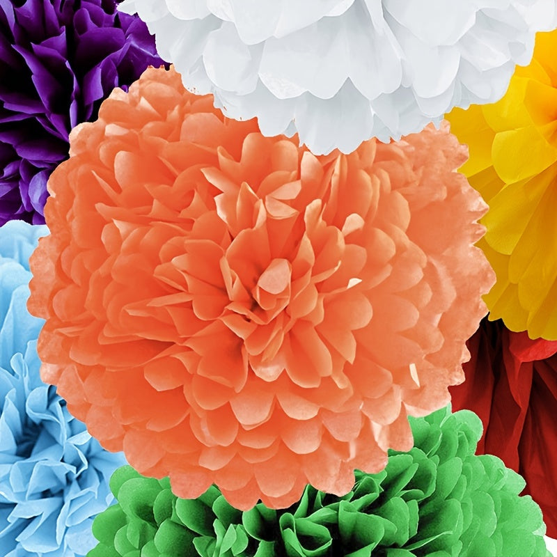 14 Pieces Paper Flower Ball Pom Pom Decorations for Party and Event