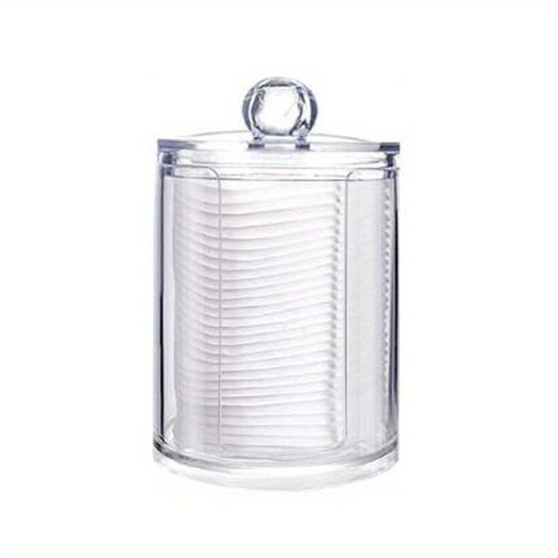 Clear Acrylic Makeup Organizer with Pad Swab Holder and Storage Jar