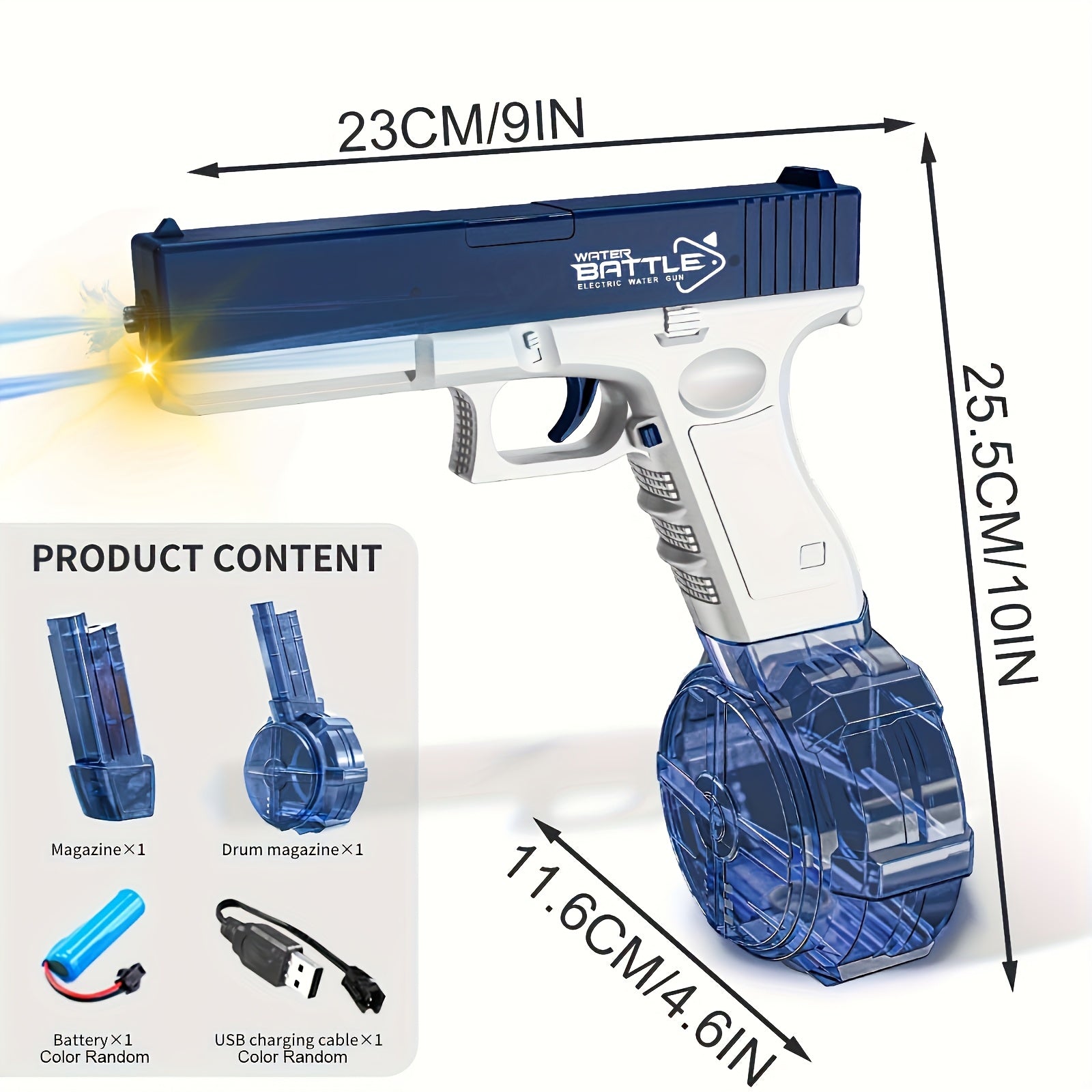 Электрический водяной пистолет с дальностью 9,75 м, большой емкостью разбрызгиватель, светильники для летней пляжной вечеринки