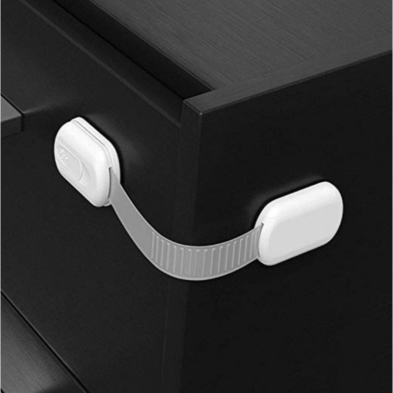Child Safety Locks Plastic Drawer and Door Latches White Anti-Pinching Protection