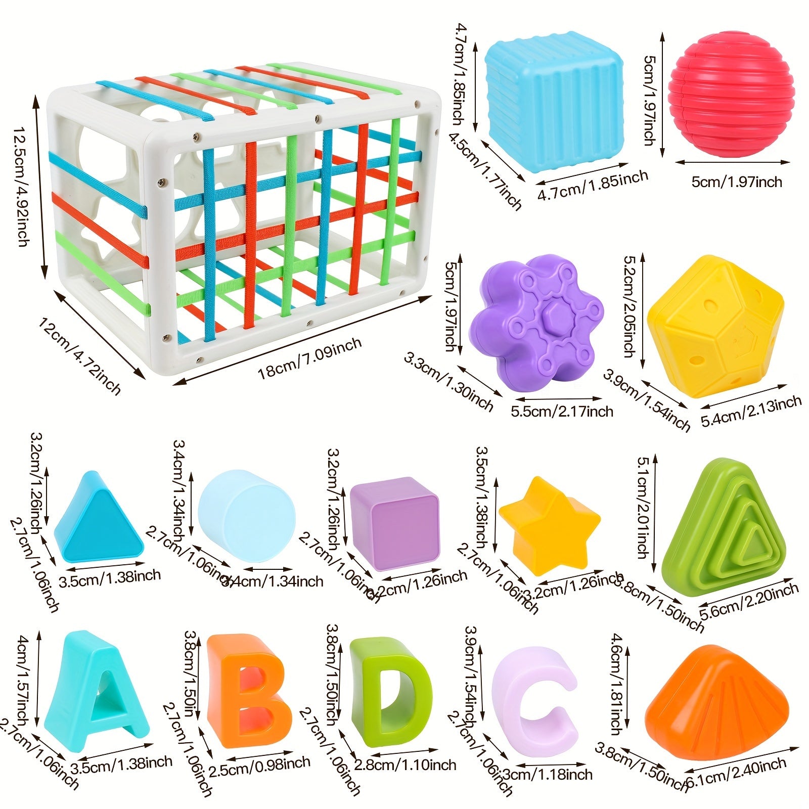 Qoʻl uchun nozik motor ko‘nikmalari o‘yini, shakl va saralash taʼlim o‘yinchoqlari erta rivojlanish uchun, o‘g‘il va qizlar uchun ideal sovg‘a