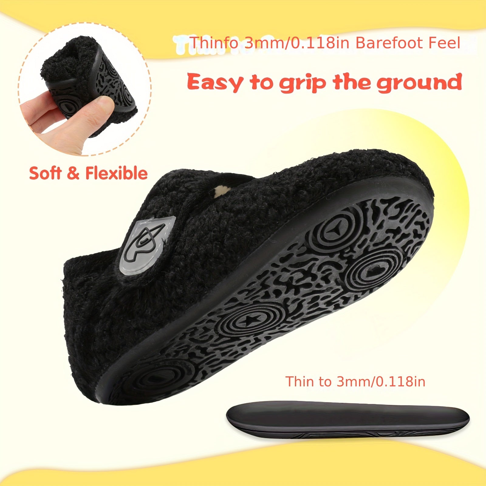 Kids Indoor Slippers Cartoon House Shoes Non-Slip Warm Cozy for Boys and Girls