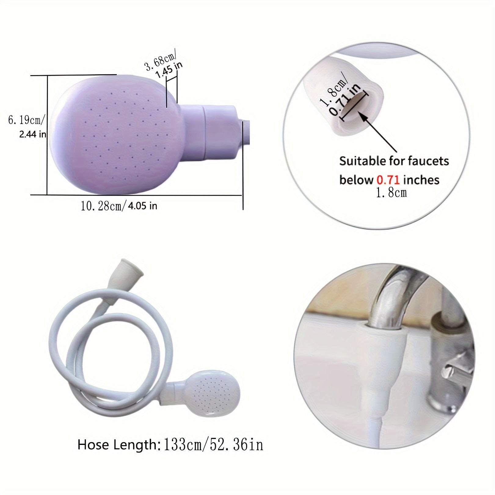 Pet Shower Attachment Set for Dogs and Cats Adjustable Hose Indoor Outdoor Use