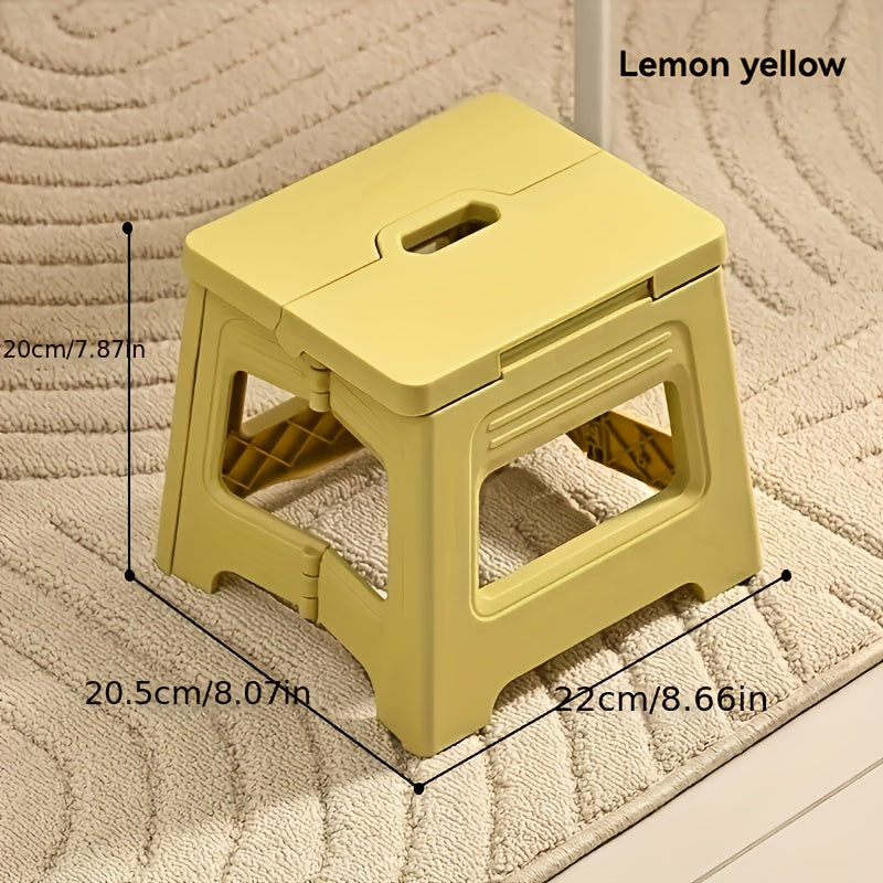 Square Plastic Folding Stool Adjustable Slip-Resistant Portable for Travel and Fishing