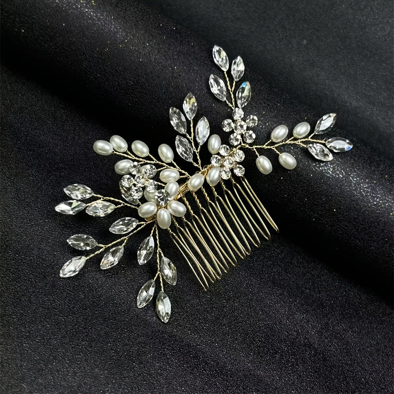 Elegant Crystal Hair Combs with Pearls for Weddings and Parties Stylish Bridal Hair Accessories
