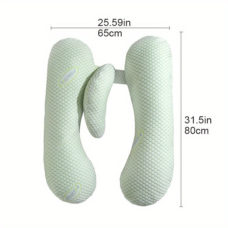 Qulay uxlash uchun ko‘p funksiyali homiladorlik yostiqchasi, emizish va qorin qo‘llab-quvvatlashni ta'minlaydi.