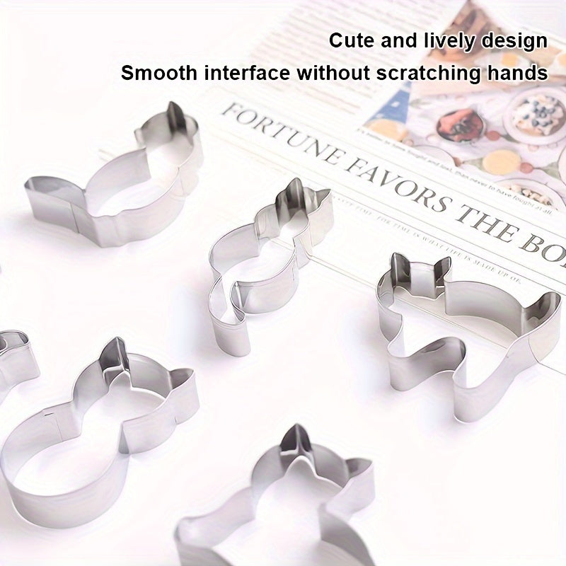 Набор форм для печенья в виде животных из нержавеющей стали, формы для печенья в виде кошки для выпечки и рукоделия