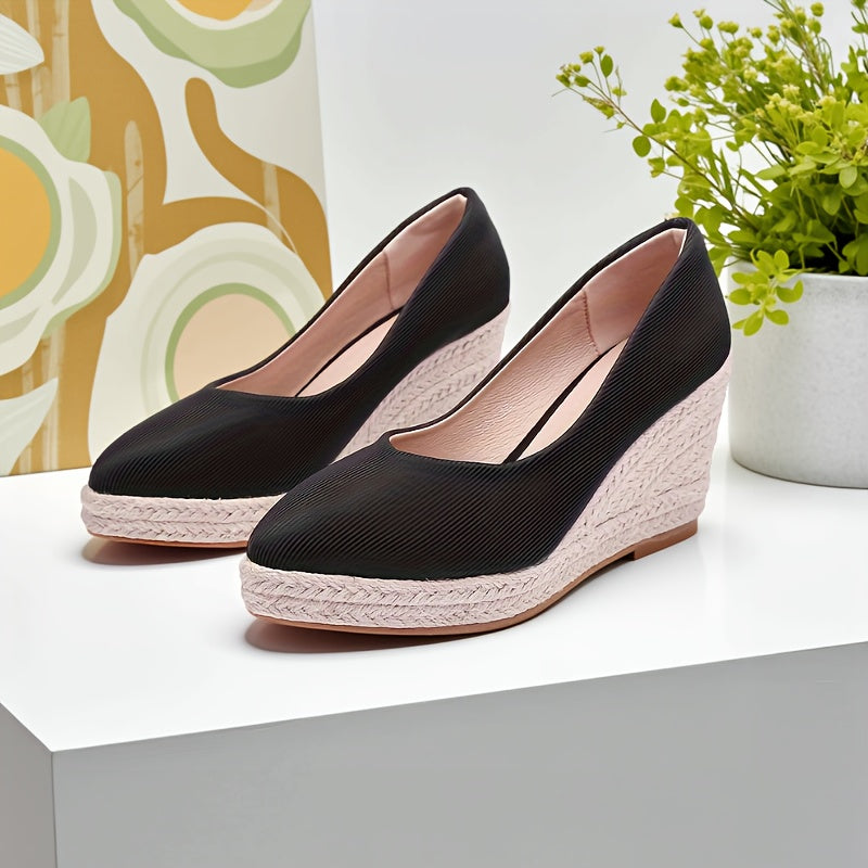 Ayollar uchun to'qilgan ipli tekis poyabzal, osongina kiyiladigan, kundalik, ofis uchun, pastki qismi yuqori bo'lmagan