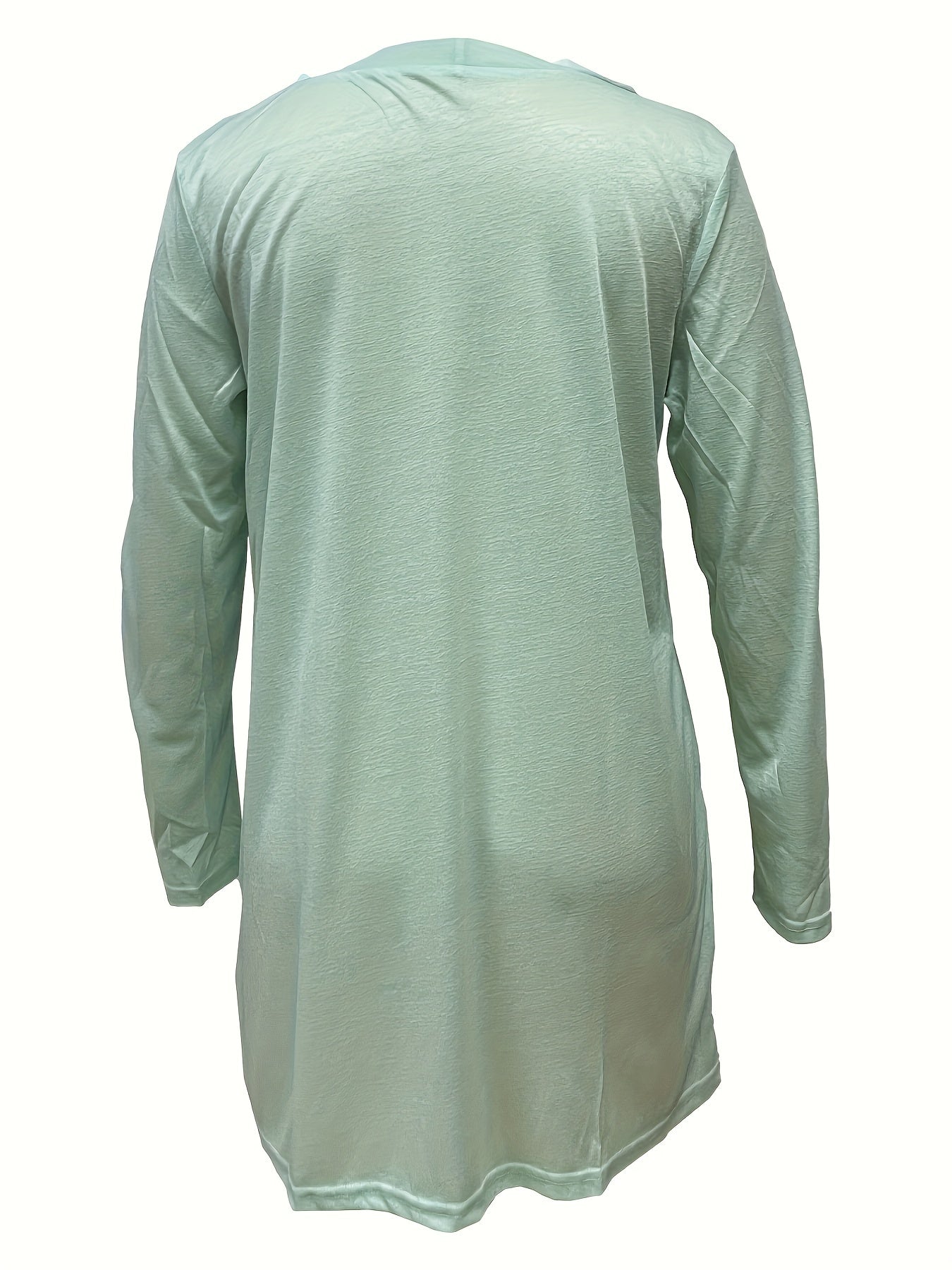 Кардиган из трикотажа большого размера с длинными рукавами, V-образный вырез, однотонный цвет, осень и весна