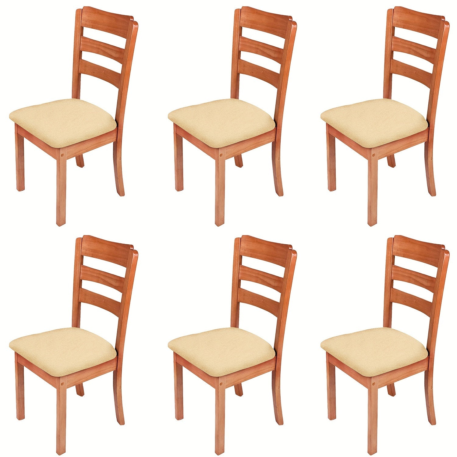 4/6pcs Waterproof Polyester Spandex Chair Seat Covers with Elastic Band Slipcovers