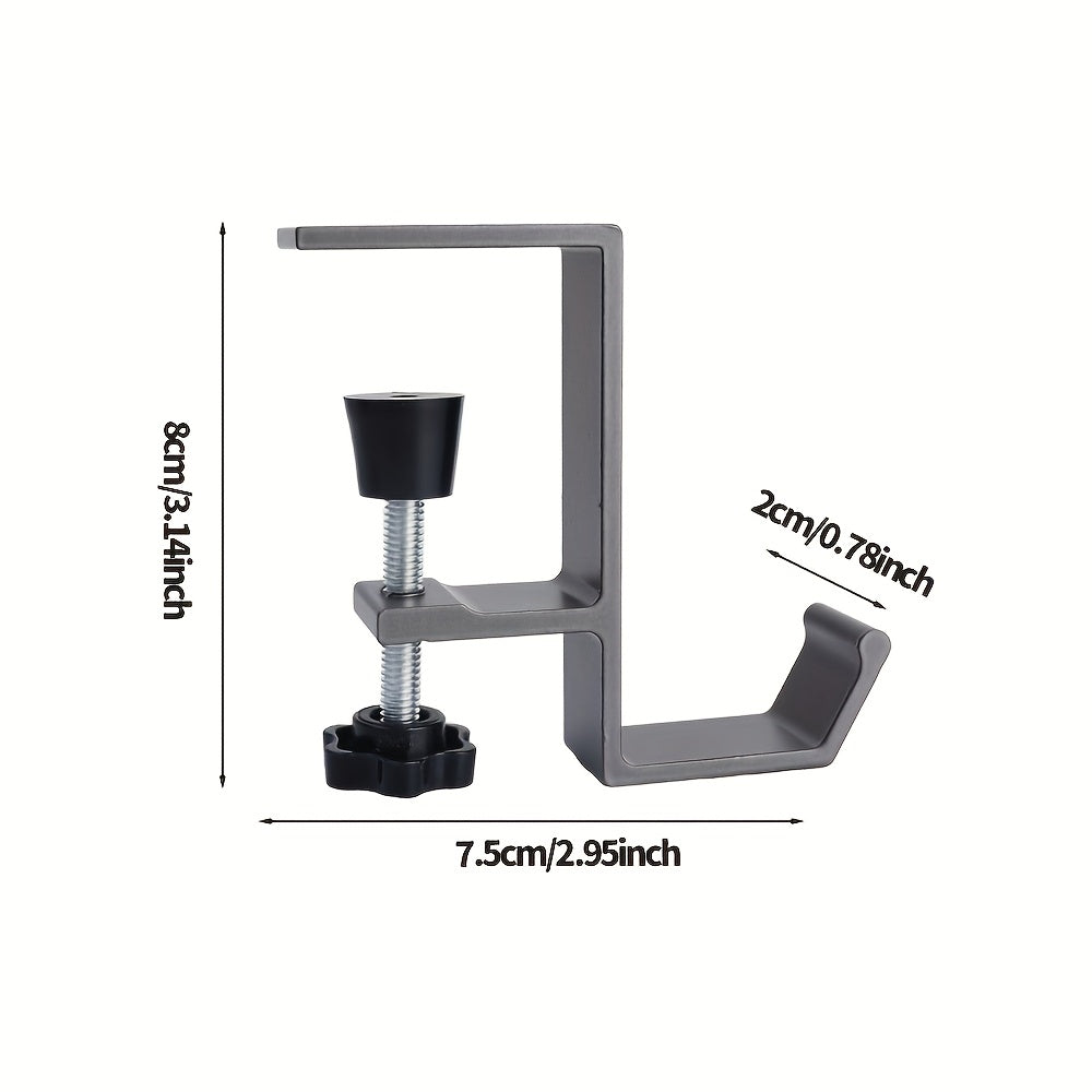 Adjustable Under-Desk Hook Aluminum Black Gray White for Office and Kitchen Storage