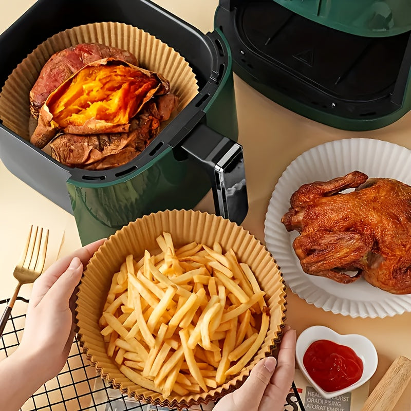 Disposable Air Fryer Liners 100pcs Water-resistant Parchment Paper for Air Fryer Outdoor Cooking Kitchen Accessories