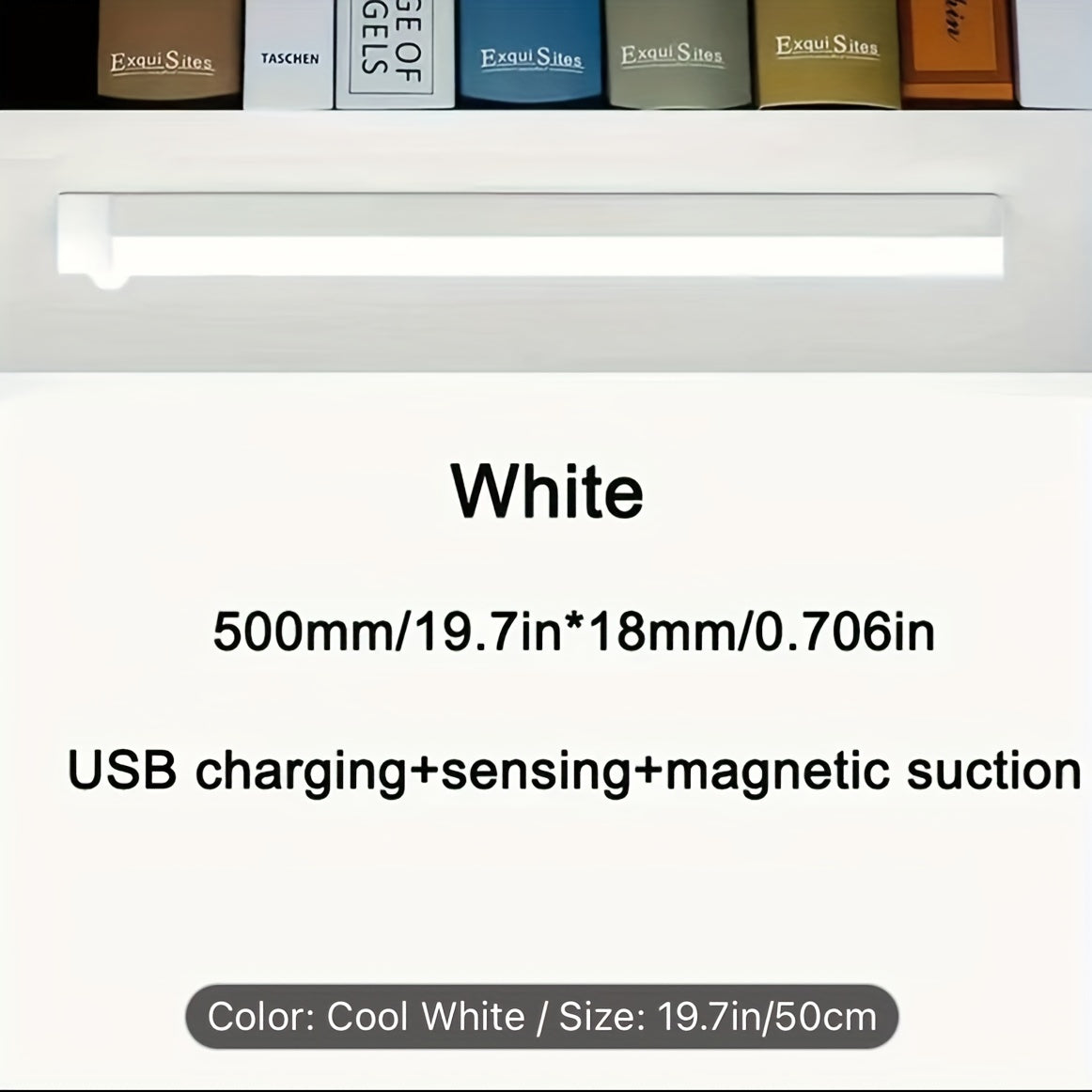 Luz nocturna con sensor de movimiento y recargable por USB para debajo de armario, cocina y armario
