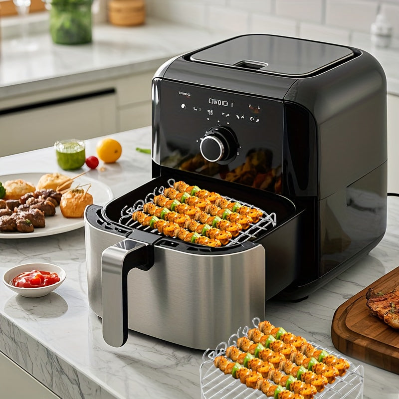 Stainless Steel Air Fryer Set with Skewers and Rack for Oven Microwave and Air Fryer