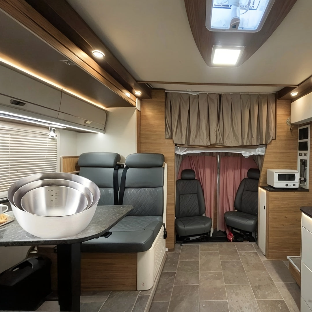 3-Piece Stainless Steel Mixing Bowls Set 1.5L 2.5L 4L Durable Kitchen Cookware