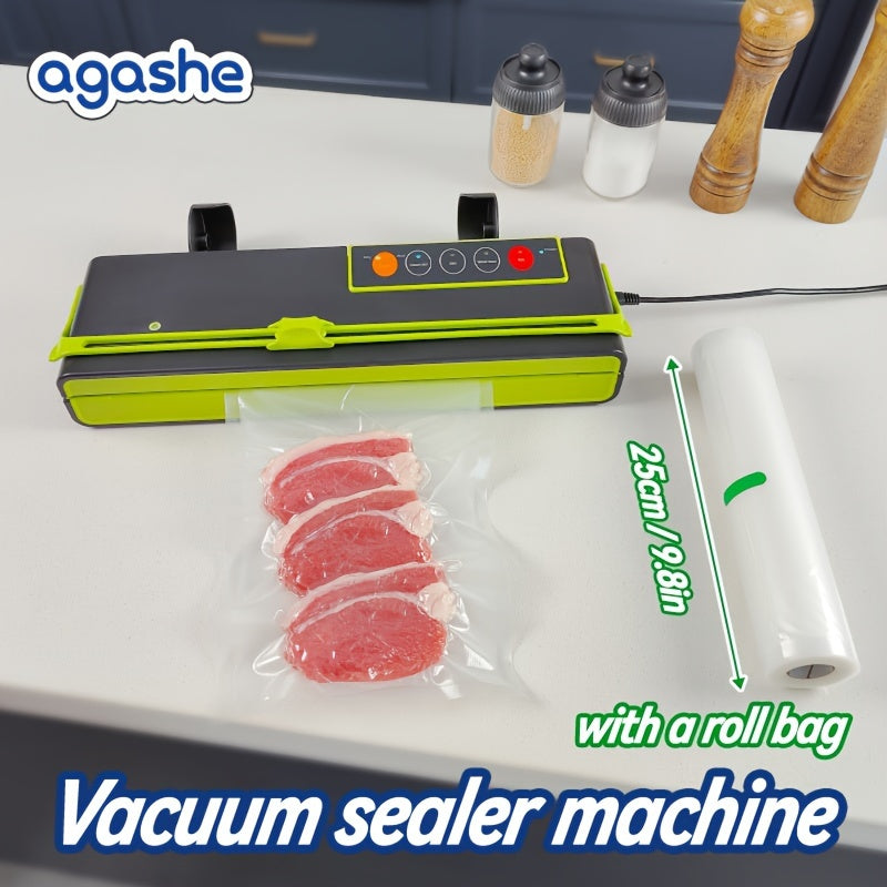 Vacuum Sealer Machine for Kitchen Food Preservation with Roll Bag, Automatic Sealing
