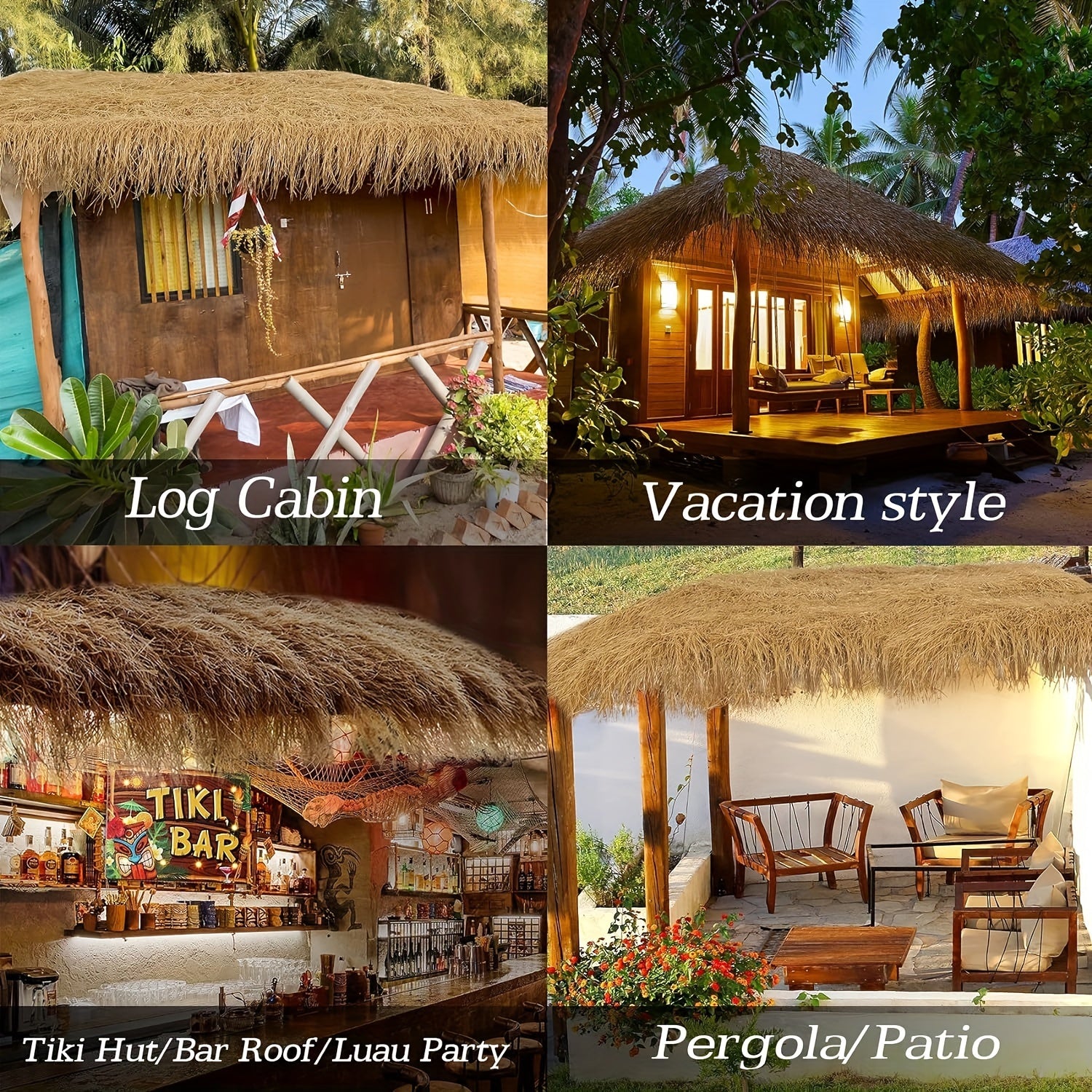 Synthetic Palm Thatch Roll 60mm Waterproof Fireproof for Mexican Tiki Bars and Beach Decor