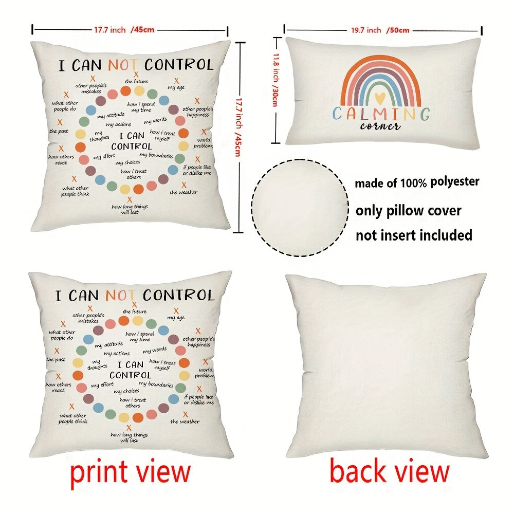 Emotsional tashqi yostiq qopqog'i, do'stlar uchun o'z-o'zini rag'batlantiruvchi sovg'alar, emotsional tartibga solish dekoratsiyasi, o'lchamlari 29.97sm*50.04sm va 44.96sm*44.96sm, yashash joylarida uy dekoratsiyalari uchun ideal, yostiq ichki qismi yo'q.