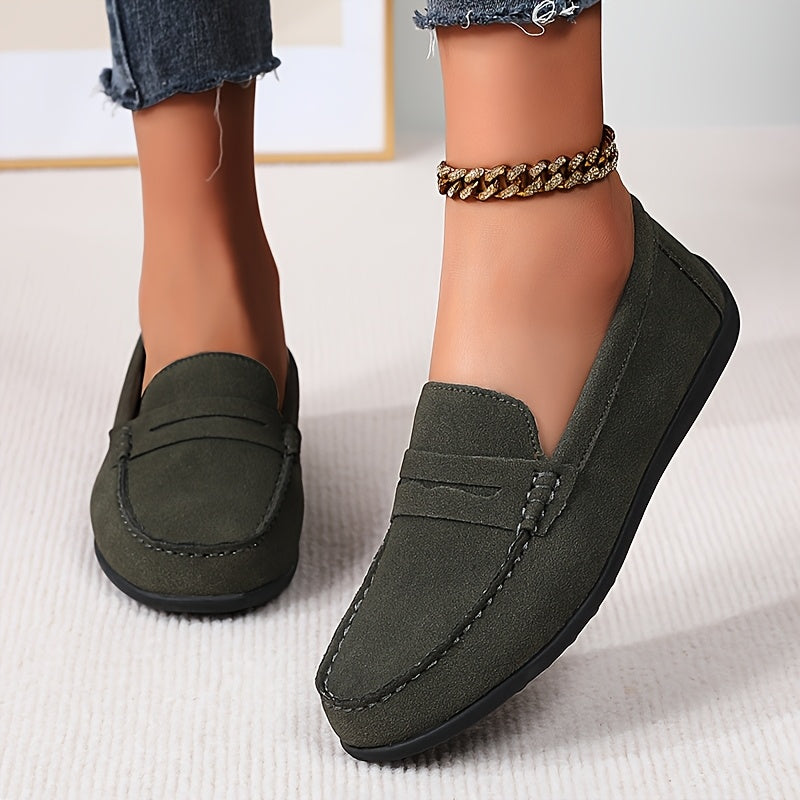 Women's Flat Shoes Leather Slip-Resistant Four Seasons