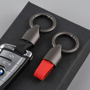 Genuine Leather Key Holder Zinc Alloy Car Keychain Short Anti-Lost Key Ring