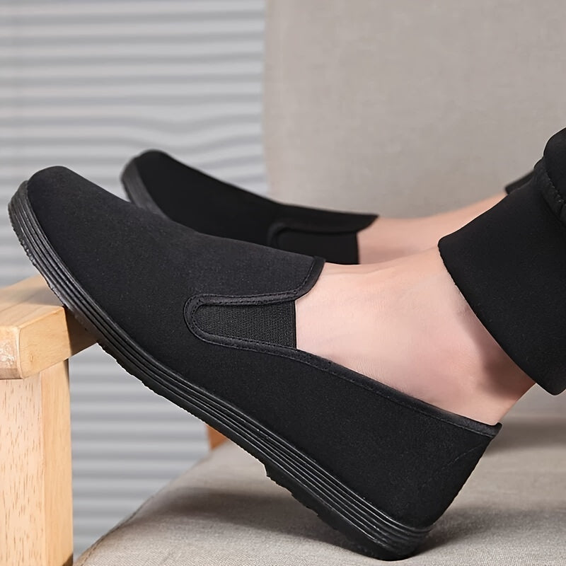 Women's Slip-On Flat Shoes Canvas Comfortable Casual All-Season Black