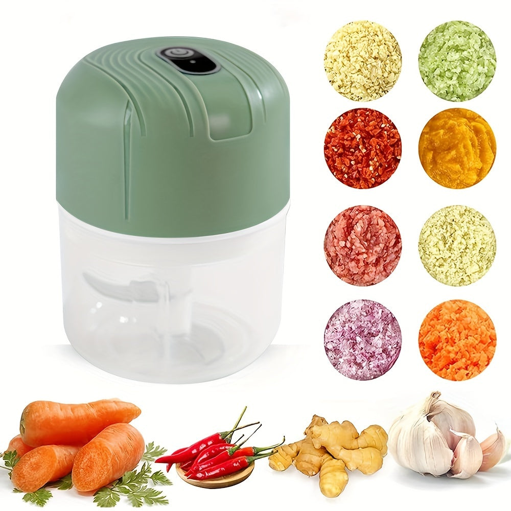 Plastic Food Chopper Mini Food Processor with USB Rechargeable Portable Vegetable Dicer and Garlic Mincer