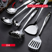 Stainless Steel Kitchen Utensil Set 6 Pieces Non-Stick Cookware Tools