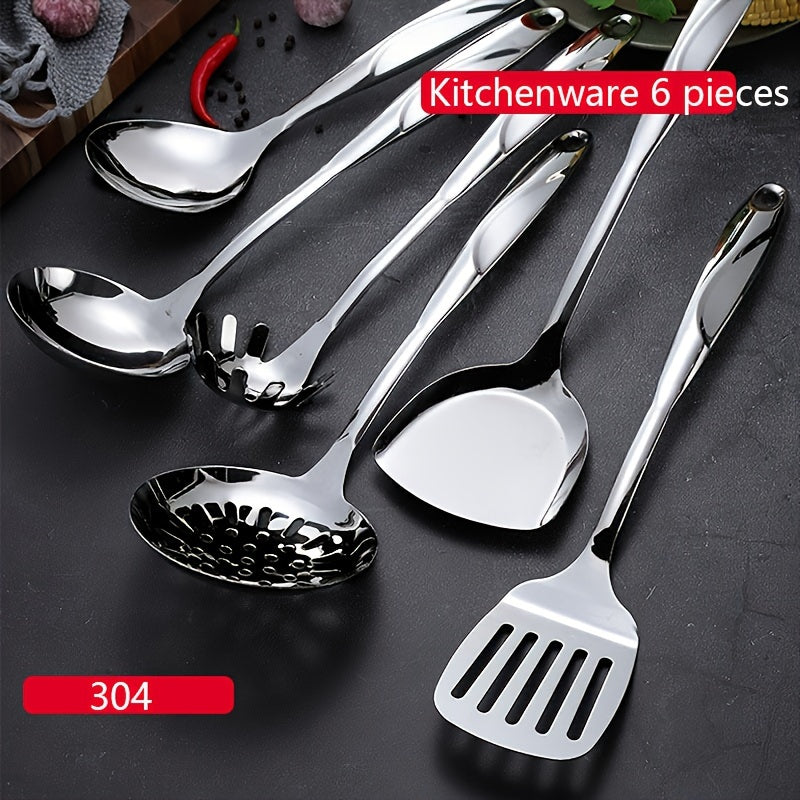 Stainless Steel Kitchen Utensil Set 6 Pieces Non-Stick Cookware Tools