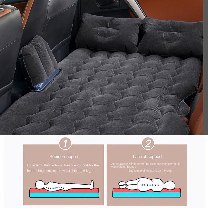 Inflatabl avtomobil matras havo yostiq PVC charm bilan, pomp bilan, SUV va sedan uchun