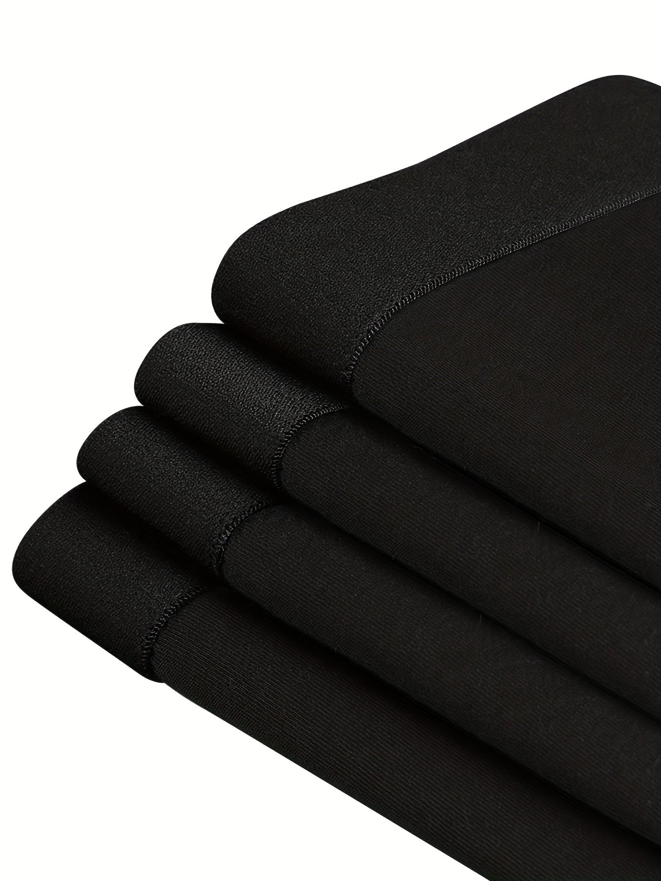 Men's Cotton Boxer Briefs 5-Pack Breathable Solid Color Stretch Underwear Black