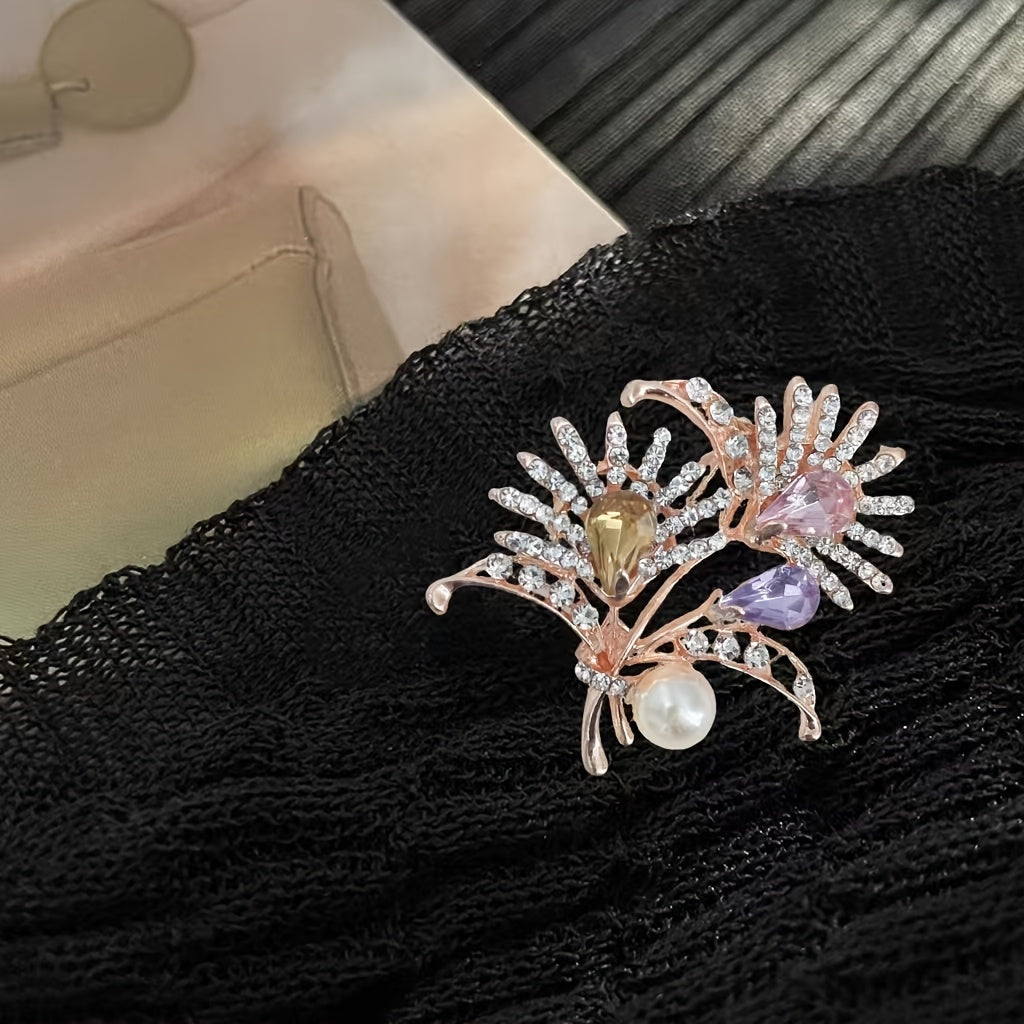 Elegant Pearl Carnation Brooch for Women Silver Flower Accessory Jewelry