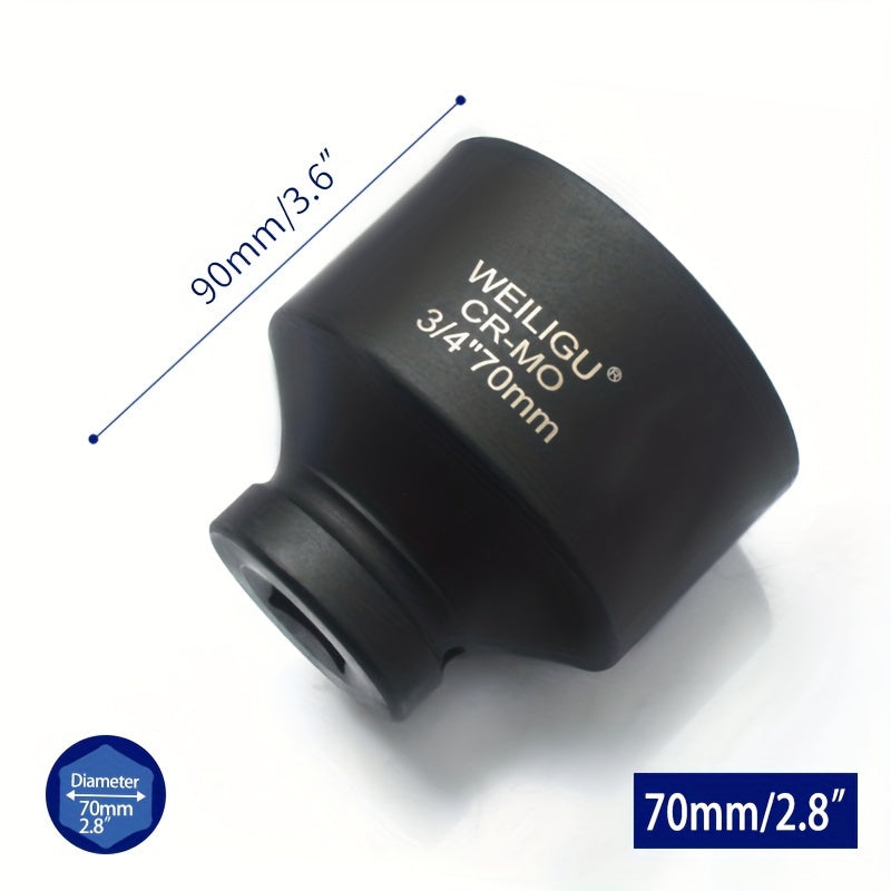 Тяжелая пневматическая головка-ключ 3/4 дюйма, средняя длина, хром-ванадий