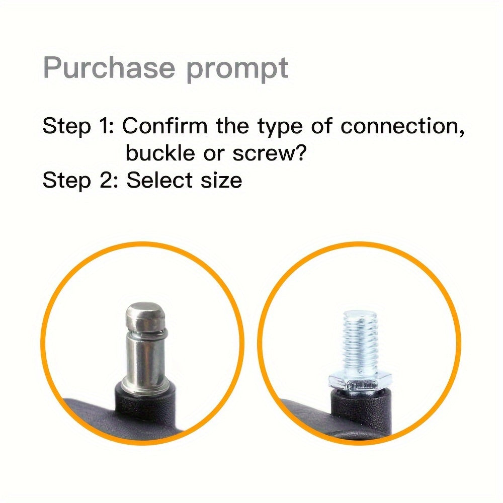 2 yoki 4 dona qora naylon ofis va o'yin kreslolarining oyoq rulolari, qulflash tormoz bilan