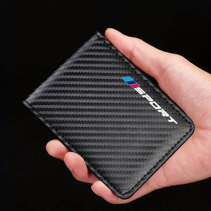 Driver's License Holder Carbon Fiber Card Case for Cars Storage
