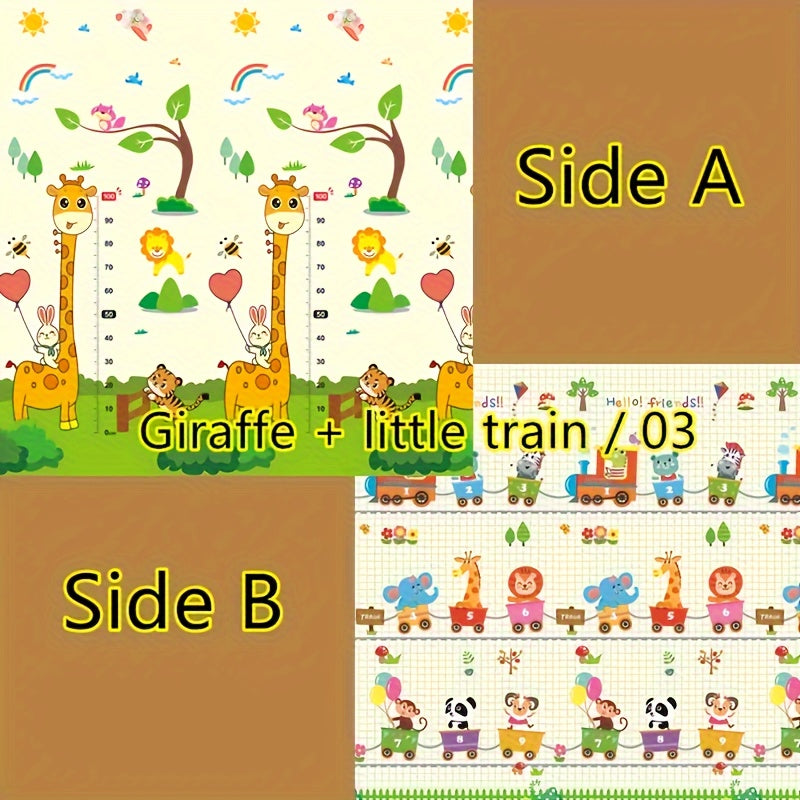 Kids Play Mat Reversible Cartoon Design Extra Plush Durable Crawling Safe 177cm x 117cm