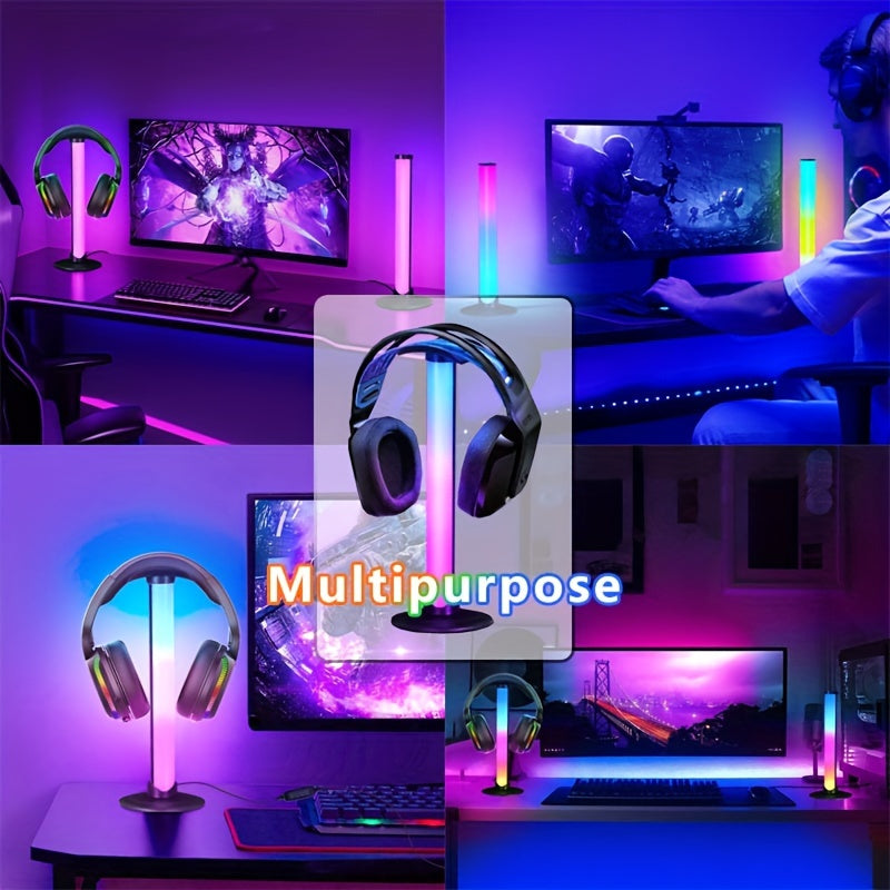 LED Headphone Stand Light with 7 Color Modes USB Charging Indoor Tabletop Gaming Accessory