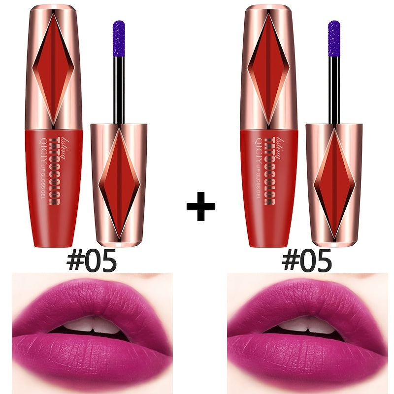 Brillo de labios de larga duración, resistente al agua, acabado natural, 5 colores para todo tipo de piel