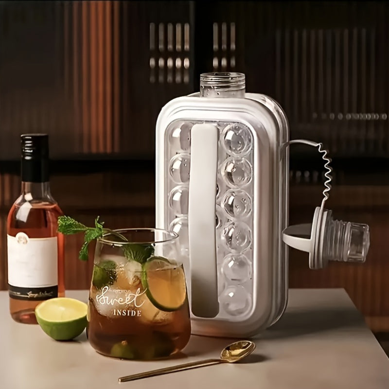 Foldable Ice Maker Water Bottle With Ice Cube Tray and Crusher