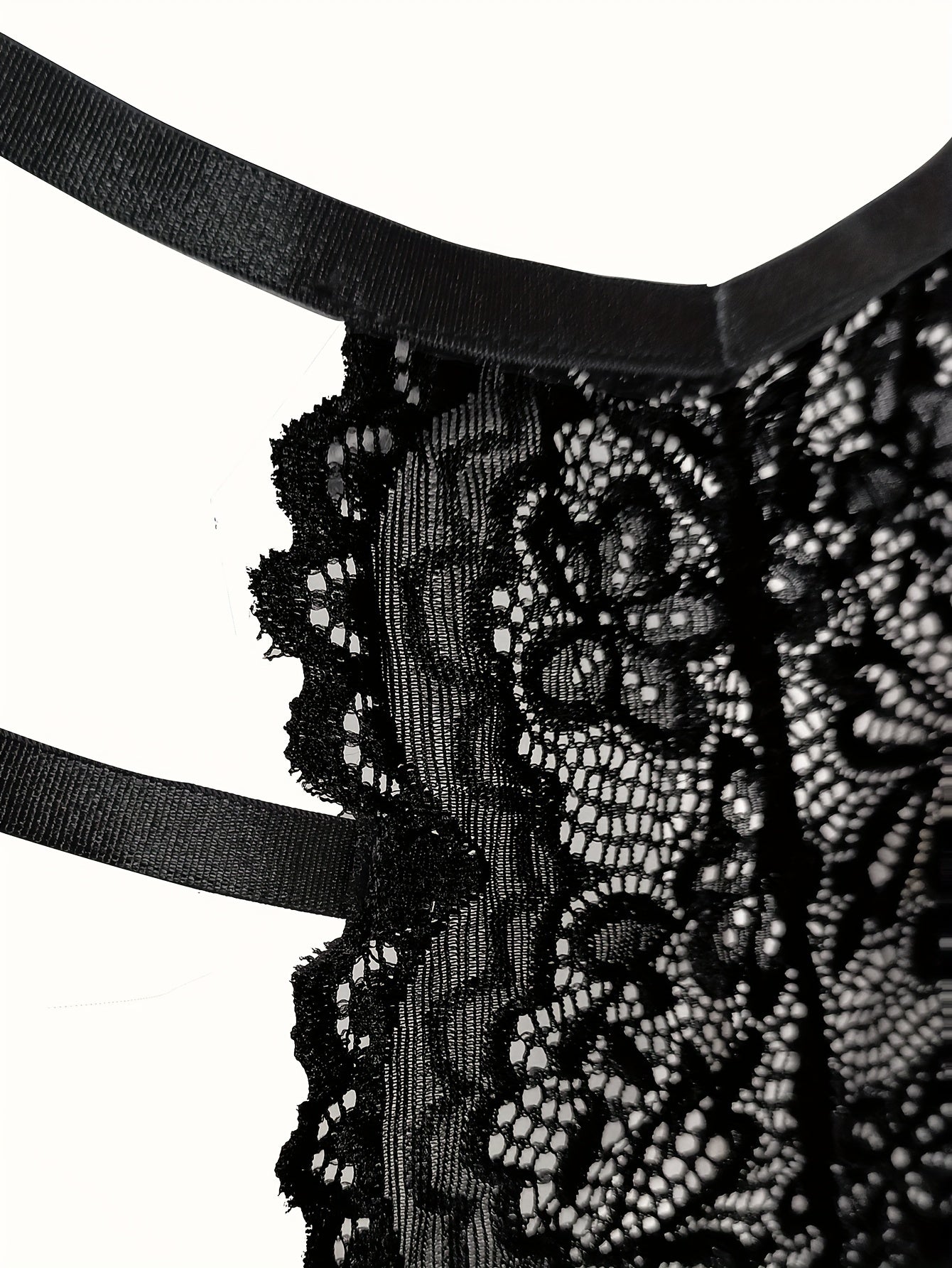 Women's Floral Lace Teddy with Heart Cut-Out and Linked Back