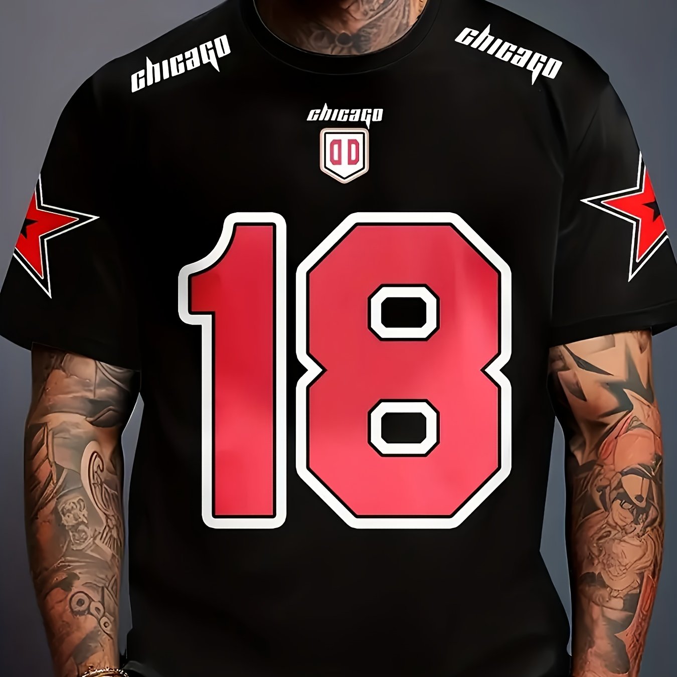 Мужская спортивная футболка с геометрическим узором, классический крой, дышащий полиэстер, увеличенный размер