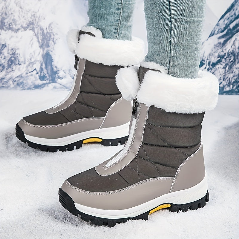 Women's Mid-Calf Winter Boots With Warmth Insulation Plush Lining