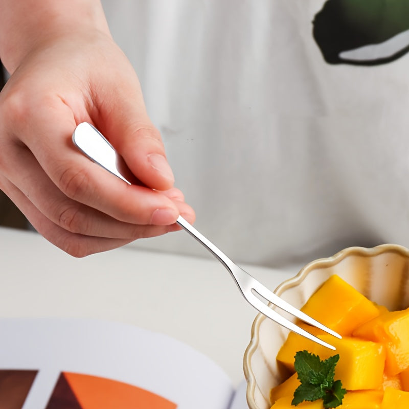 Juego de cubiertos de acero inoxidable de 10 piezas para postres, frutas, nueces y ensaladas