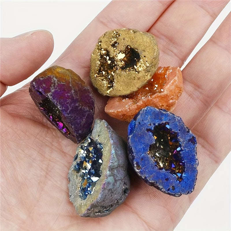 Natural Agate Cave Gift Box with Irregular Gems for Home Decor Jewelry Crafting