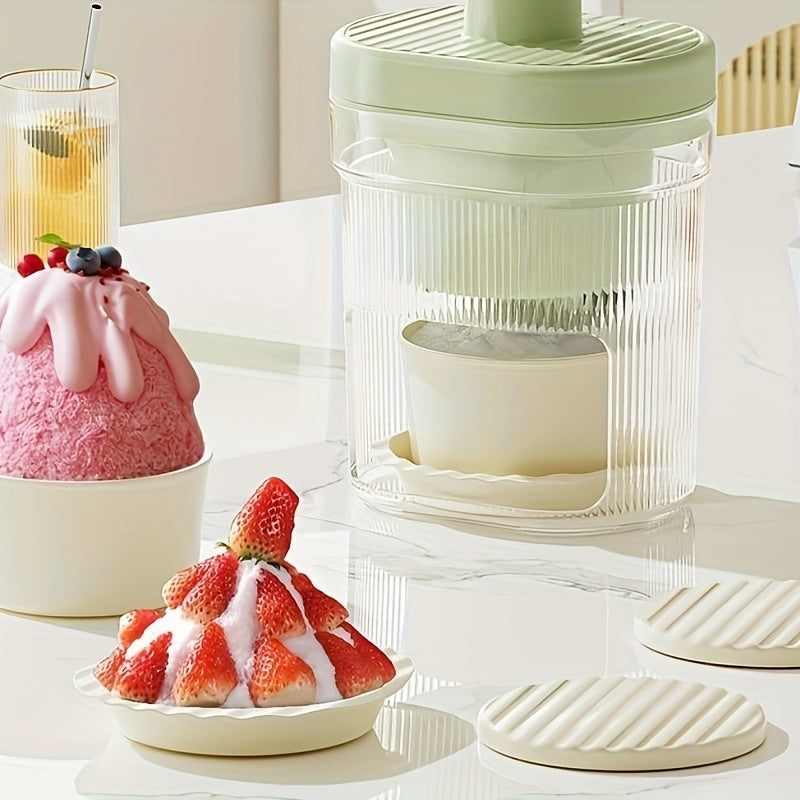 Elektr energiyasini talab qilmaydigan qo'lda ishlov beriladigan slush tayyorlagich, smuzilar uchun.