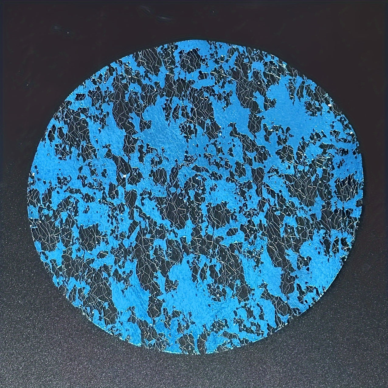 Set of 12 24 or 50 Disposable Round Glitter Foil Placemats Blue and Purple