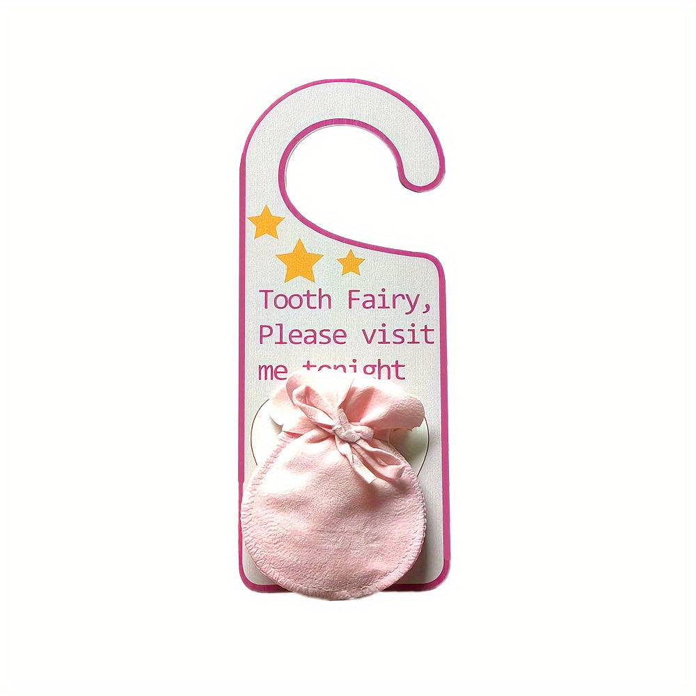 Kids' Tooth Fairy Door Hanger Pillow Pouch for Lost Teeth Boys Girls